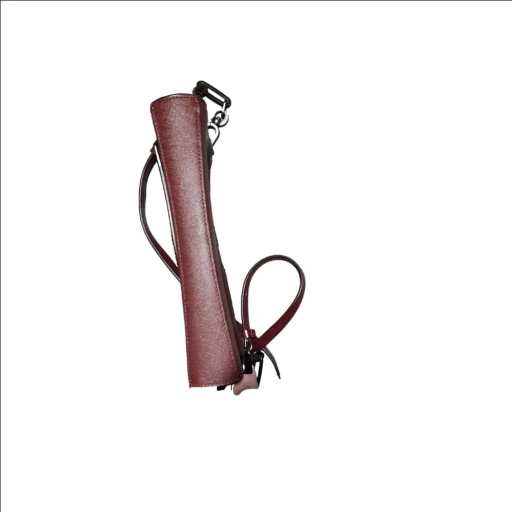 Coach Crosstown Colorblock Leather Crossbody Bag Burgundy - Picture 7 of 12